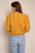 80s Mustard Ribbon Knit Cardigan