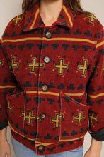 90s Cross Print Southwestern Jacket