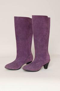 80s Purple Suede Boots