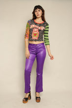 Y2K Purple Satin Low Rise Flares