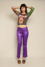 Y2K Purple Satin Low Rise Flares