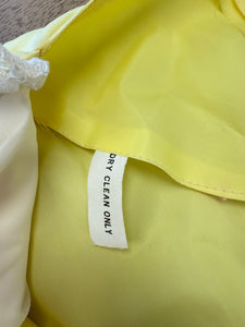 70s Yellow Chiffon Mini Dress - XS