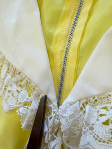 70s Yellow Chiffon Mini Dress - XS