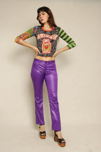 Y2K Purple Satin Low Rise Flares