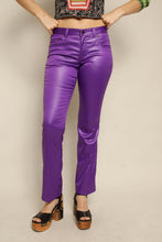 Y2K Purple Satin Low Rise Flares