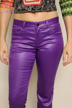 Y2K Purple Satin Low Rise Flares