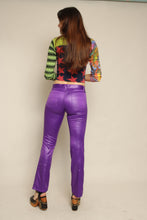 Y2K Purple Satin Low Rise Flares