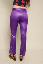 Y2K Purple Satin Low Rise Flares