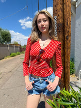 70s Red Polka Dot Bell Bottom Set