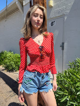 70s Red Polka Dot Bell Bottom Set