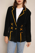 90s Suede Lace Up Blazer