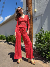 70s Red Polka Dot Bell Bottom Set