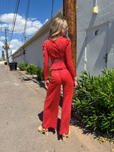 70s Red Polka Dot Bell Bottom Set