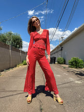 70s Red Polka Dot Bell Bottom Set