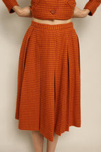 1960s David Crystal Burnt Orange Plaid Wool Jacket Skirt Set
