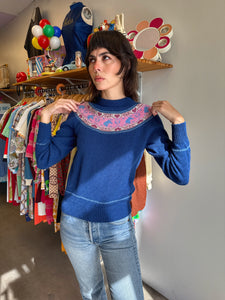 80s Horse & Heart Print Sweater