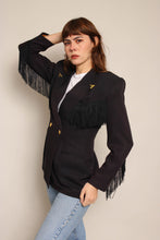90s Black Western Fringe Blazer
