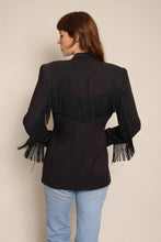 90s Black Western Fringe Blazer