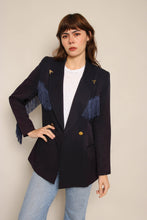 90s Navy Western Fringe Blazer