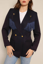 90s Navy Western Fringe Blazer