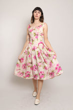 50s Floral Silk Dress Set