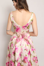 50s Floral Silk Dress Set