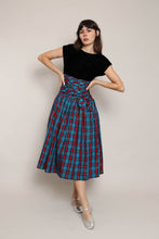 80s Plaid Taffeta Dress