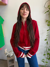 60s Maroon Hooded Track Jacket