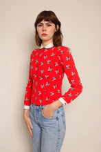 70s Peter Pan Collar Abstract Shirt