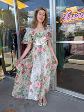 70s Fluttery Chiffon Floral Dress