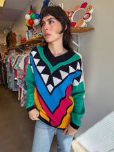 80s Bold Abstract Sweater