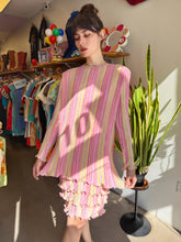 80s Striped Plisse Dress