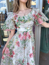70s Fluttery Chiffon Floral Dress