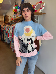 80s Husky Print Sweater