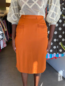 40s Orange Gabardine Skirt