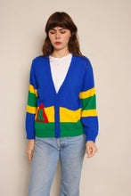 70s Color Block Varsity Sweater