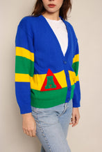 70s Color Block Varsity Sweater