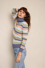 70s Striped Turtleneck Sweater