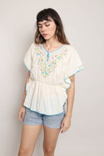 70s Embroidered Smock Top