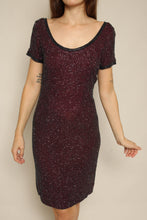 1990s Purple Beaded Sugar Plum Fairy Cocktail Dress