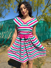 80s Lanz Striped Dress With Collar