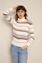 70s Striped Turtleneck Sweater