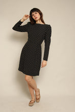 1980s Capriccio Black Polka Dot Dress With Peek-A-Boo Open Back