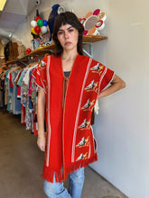 70s Burnt Orange Bird Poncho