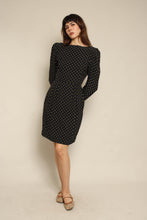 1980s Capriccio Black Polka Dot Dress With Peek-A-Boo Open Back