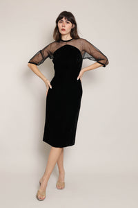 50s Velvet Mesh Bombshell Dress