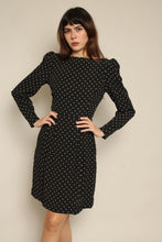 1980s Capriccio Black Polka Dot Dress With Peek-A-Boo Open Back