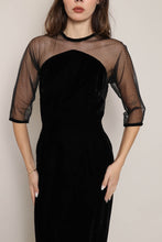 50s Velvet Mesh Bombshell Dress