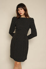 1980s Capriccio Black Polka Dot Dress With Peek-A-Boo Open Back