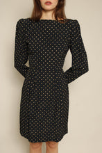 1980s Capriccio Black Polka Dot Dress With Peek-A-Boo Open Back